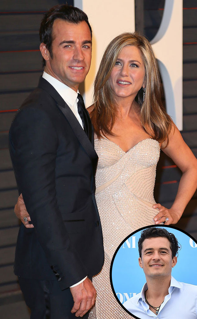 Justin Theroux, Jennifer Aniston, Orlando Bloom Justin Theroux, Jennifer Aniston, Orlando Bloom